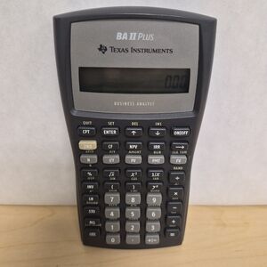 Texas Instruments BA II Plus Financial Calculator - Gray and Black